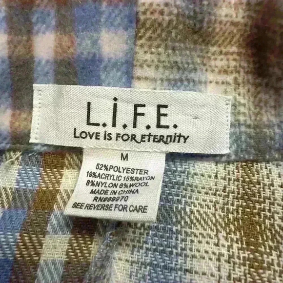 L.I.F.E love is for Eternity button down size M - Picture 2 of 3